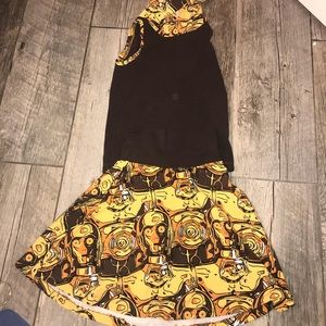 C3P0 Skirt and Sleeveless Top with Hoodie